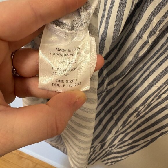 Beach Cover Up Swimsuit New Collection Made in Italy One Size White Blue Stripes - Picture 9 of 9